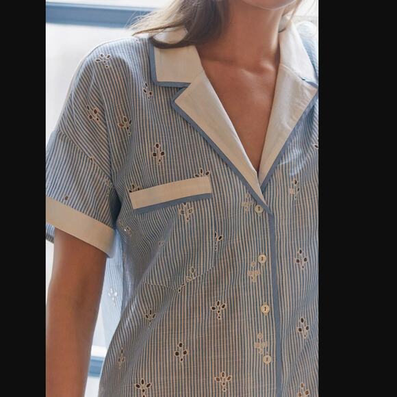 Anthropologie Cezzane Striped Eyelet Dress - New - Small - Picture 2 of 6